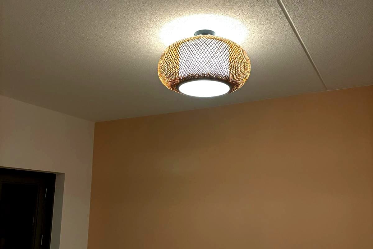 Rotan plafondlamp